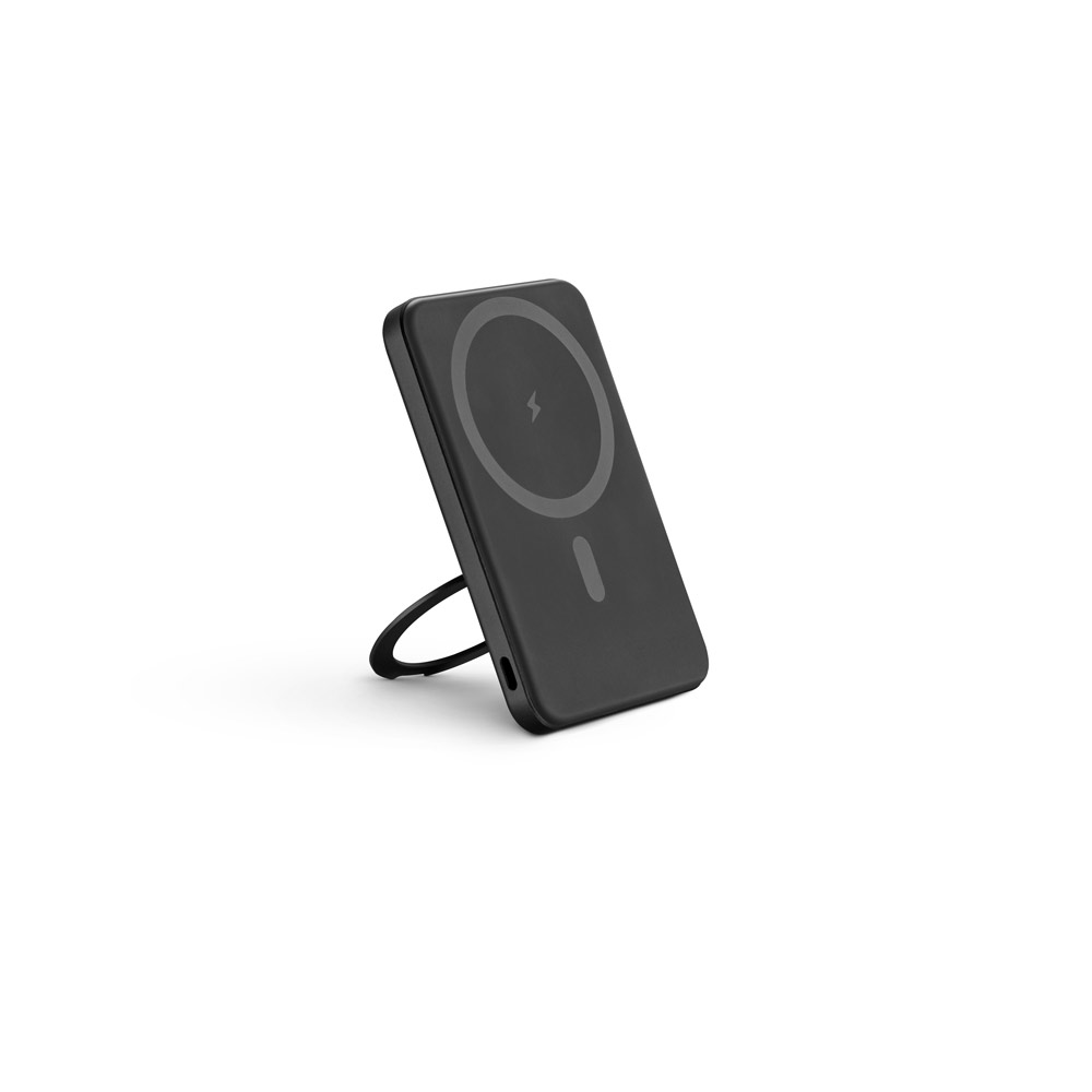 WARSHEL 5. Bateria portátil magnética com carregador por indução super-rápido (5'000 mAh), em ABS 100% reciclado personalizado