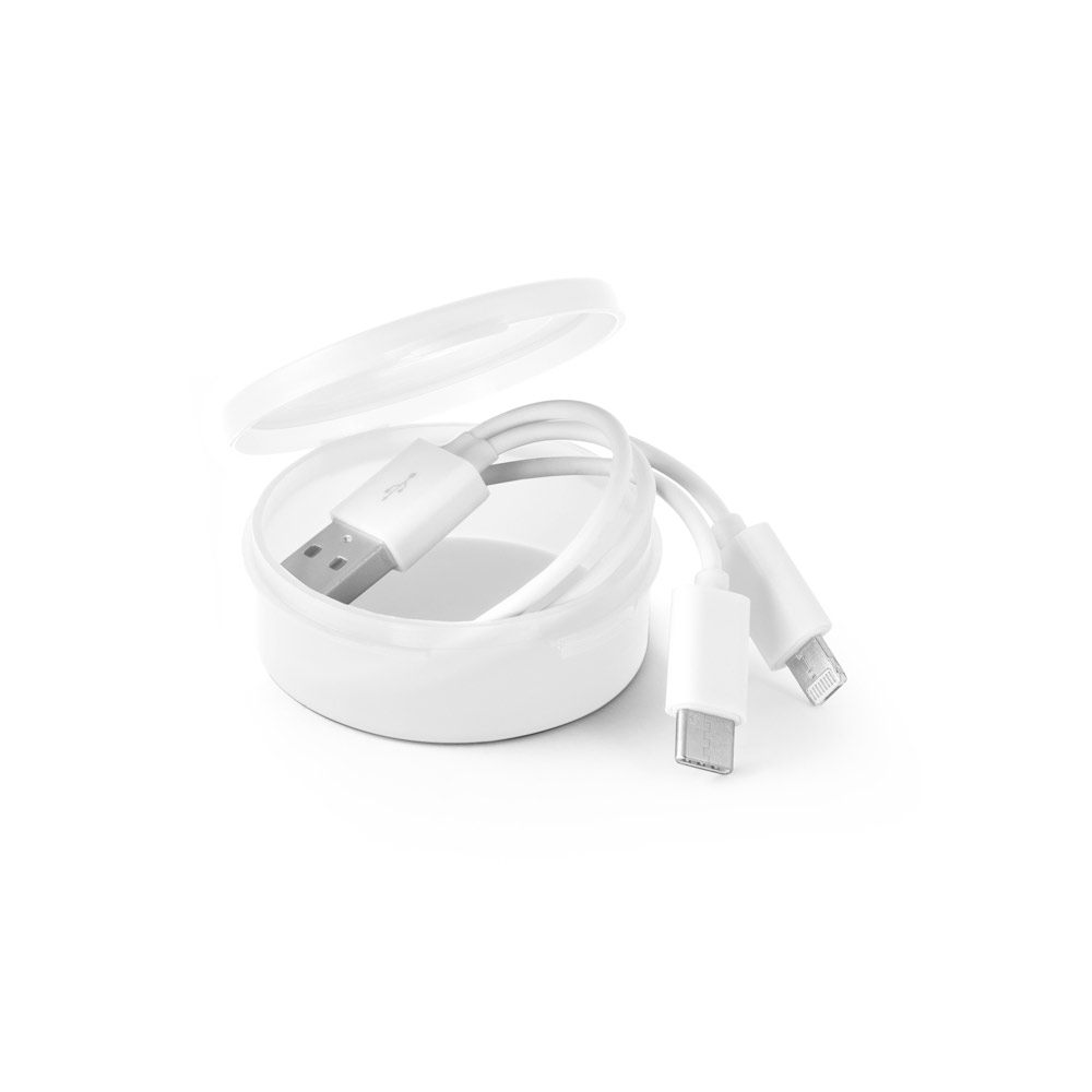 EMMY. Cabo USB 3 em 1 em ABS e PVC personalizado