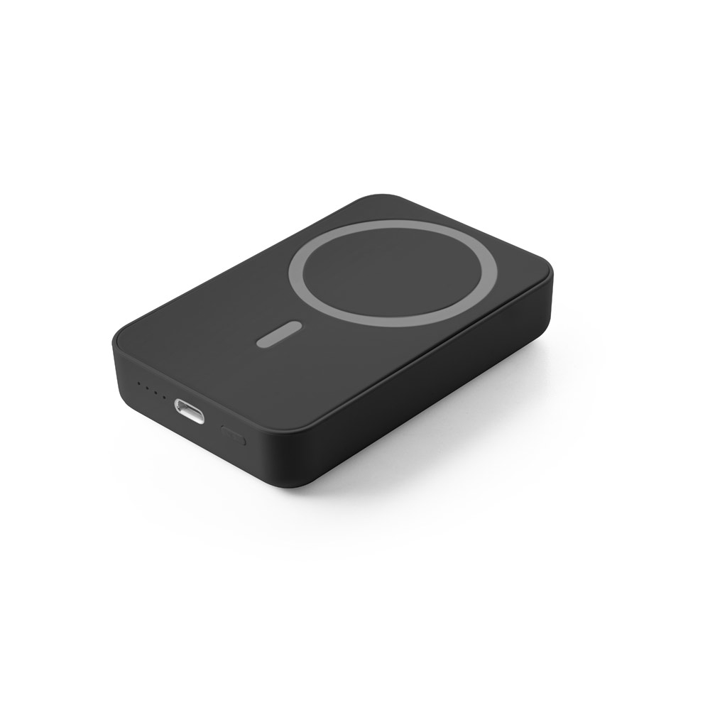AMPERE 10. Bateria portátil magnética com carregador por indução super-rápido (10'000 mAh), em ABS 100% reciclado personalizado