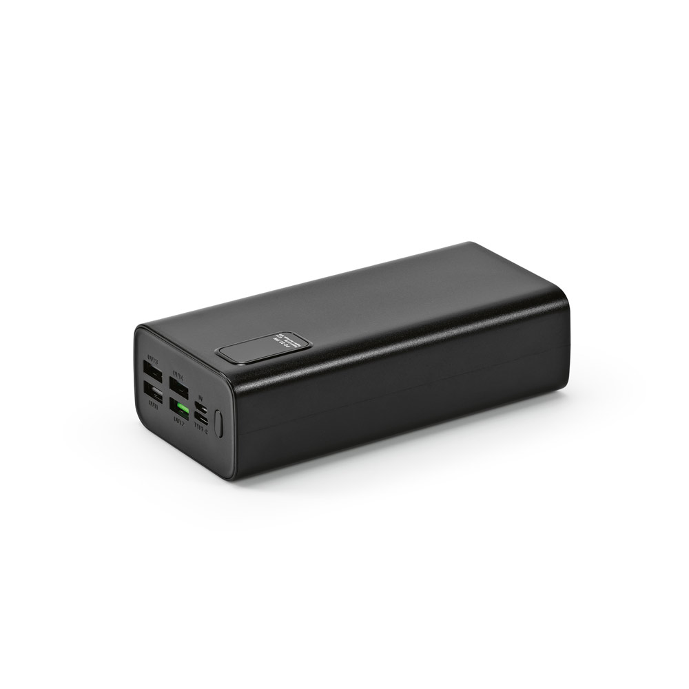 GURDON. Bateria portátil em ABS 100% reciclado (30'000 mAh) personalizado