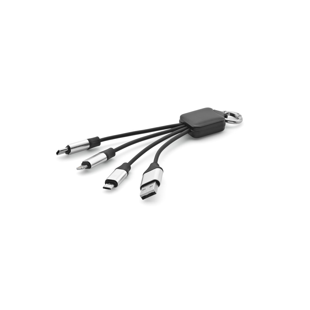 YALOW. Cabo USB de carregamento rápido 3 em 1 com corpo em PET 100% reciclado personalizado