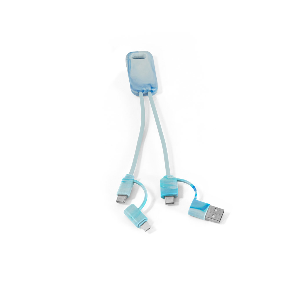 BERNERS. Cabo USB super-rápido 6 em 1 em PET 100% reciclado personalizado