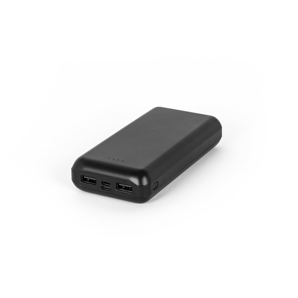 LEAKEY 20. Bateria portátil em ABS 100% reciclado (20'000 mAh) personalizado