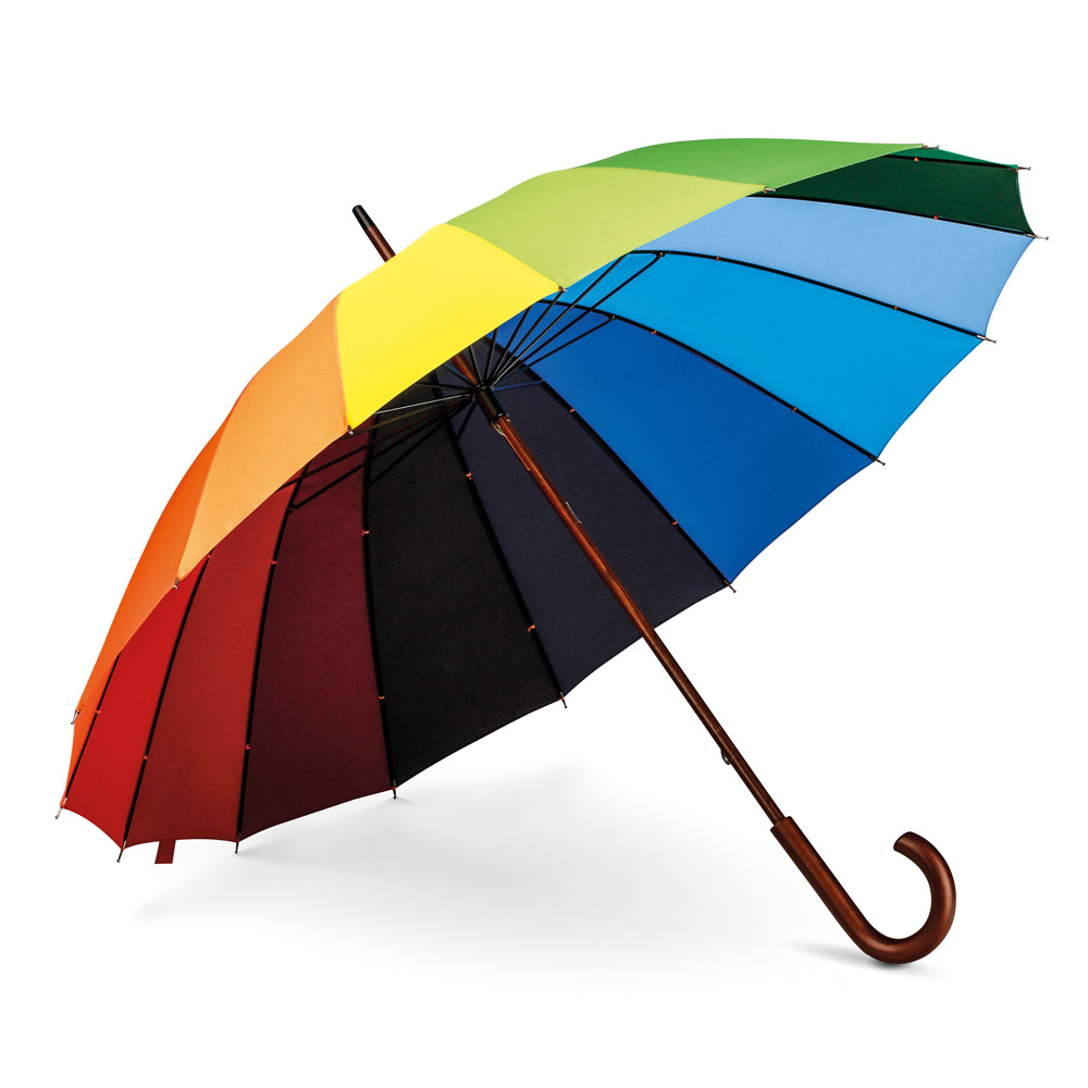 DUHA. Guarda-chuva arco-íris em poliéster pongee 190T personalizado