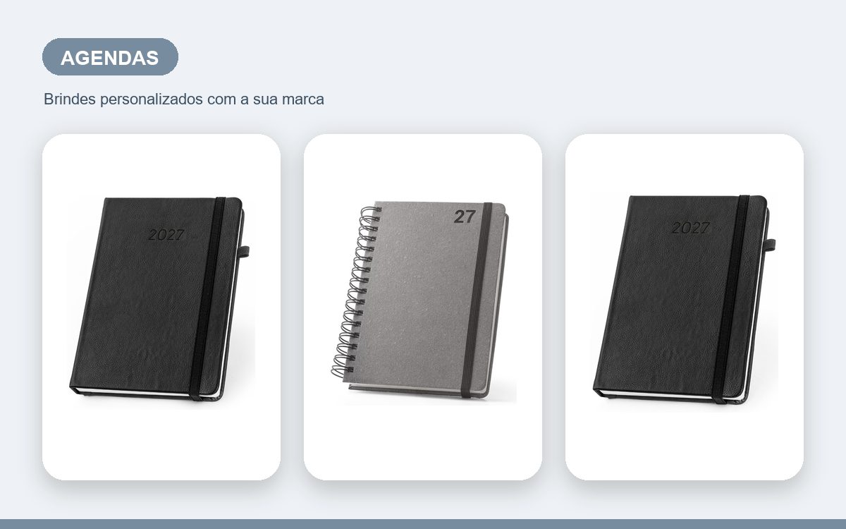 Brindes personalizados com a sua marca — Agendas personalizadas baratas sem perder a qualidade