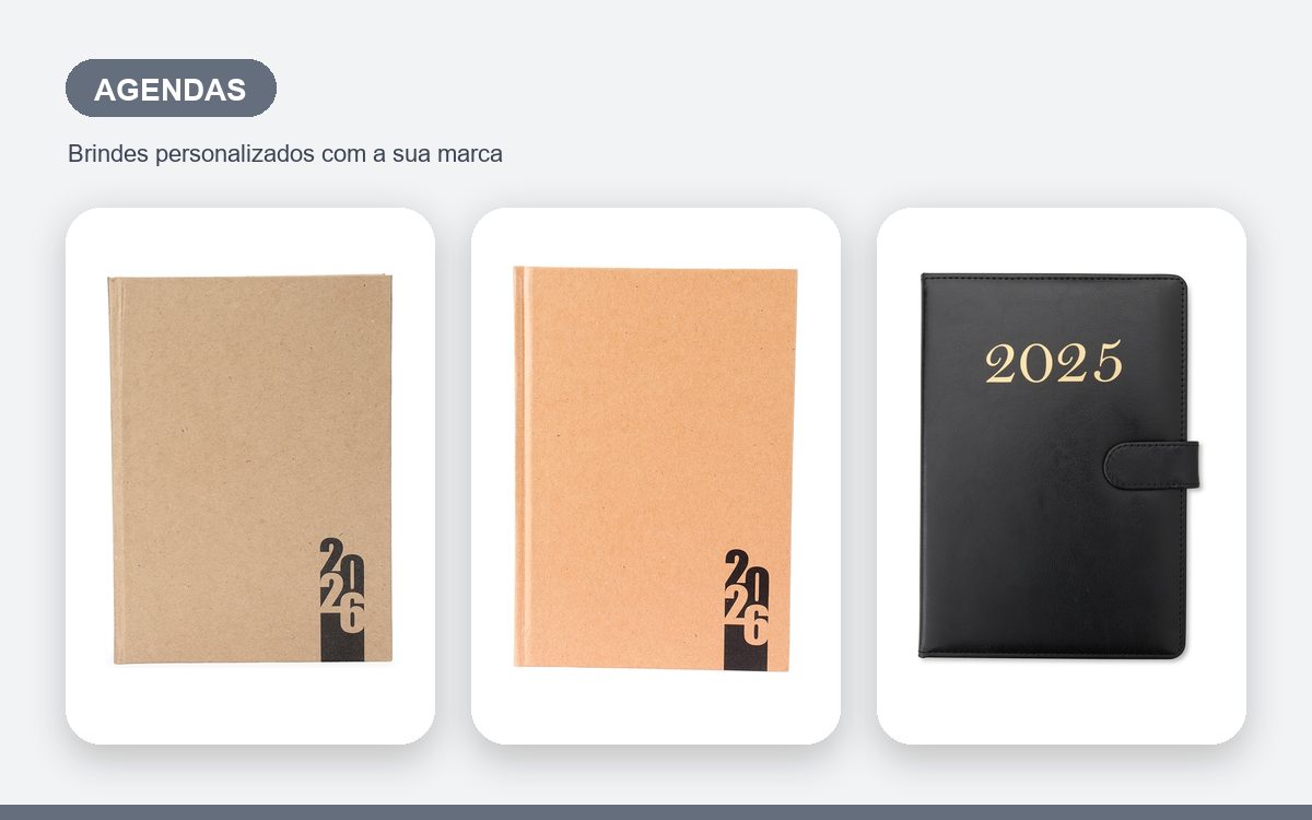 Brindes personalizados com a sua marca — Agendas personalizadas criativas que chamam atenção