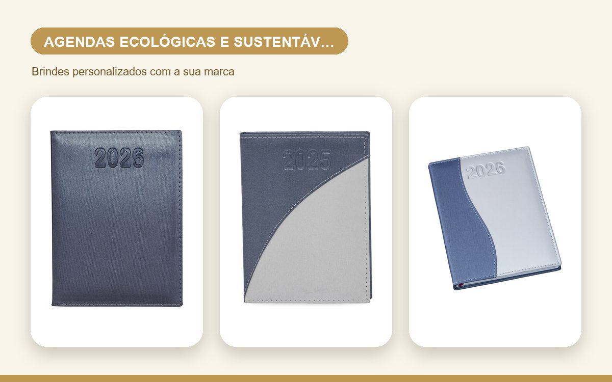 Brindes personalizados com a sua marca — Agendas personalizadas ecológicas e sustentáveis para empresas
