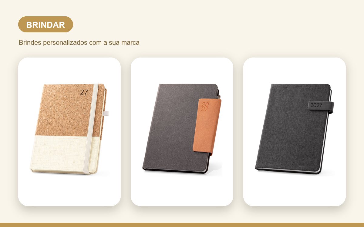 Brindes personalizados com a sua marca — Agendas personalizadas para brindar e encantar clientes