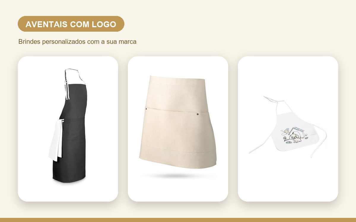 Brindes personalizados com a sua marca — Aventais personalizados com logo: como fica e como pedir