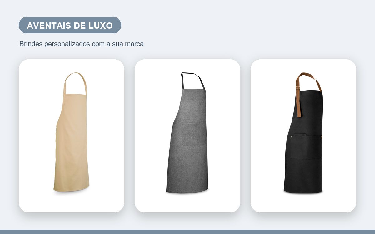 Brindes personalizados com a sua marca — Aventais personalizados de luxo para clientes especiais