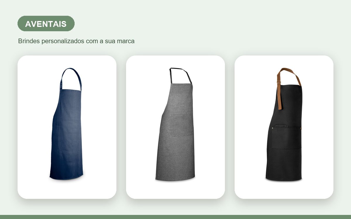 Brindes personalizados com a sua marca — Aventais personalizados ecológicos e sustentáveis hoje