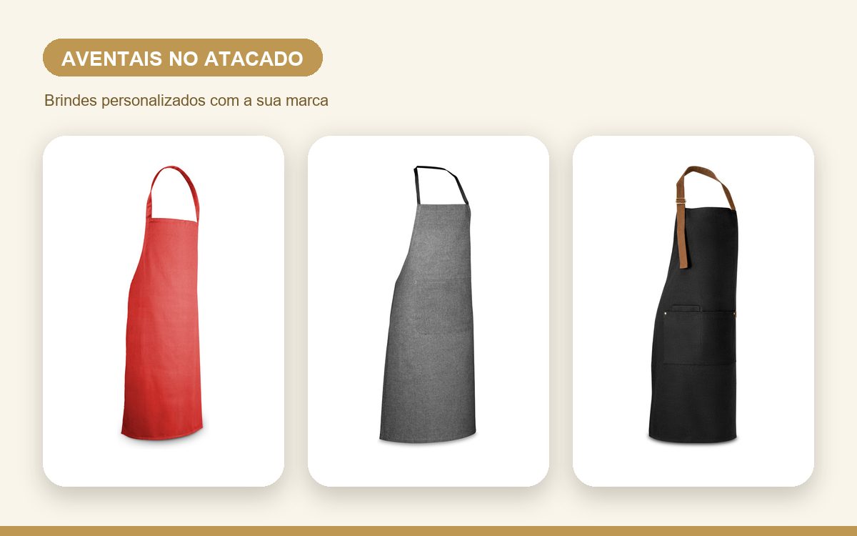 Brindes personalizados com a sua marca — Aventais personalizados no atacado: como pedir em grande volume