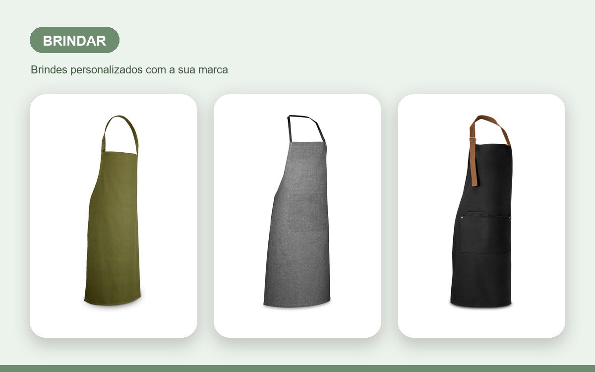 Brindes personalizados com a sua marca — Aventais personalizados para brindar e encantar clientes