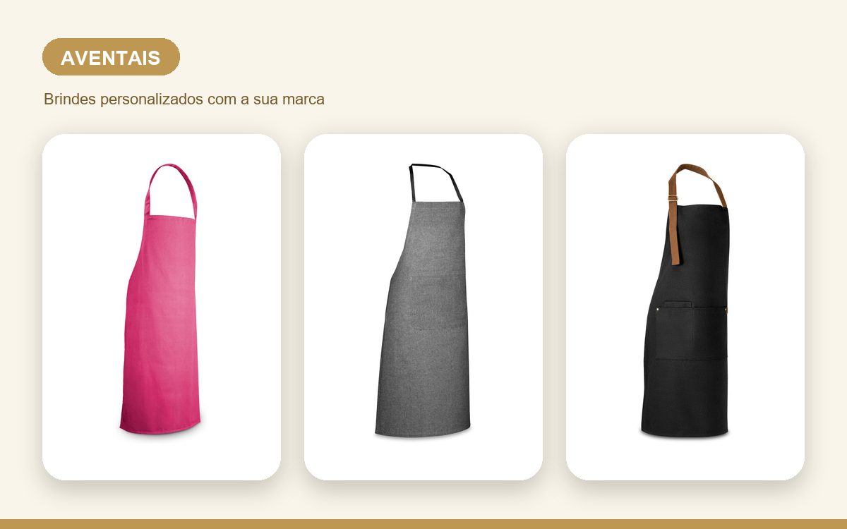 Brindes personalizados com a sua marca — Aventais personalizados para colaboradores: guia completo