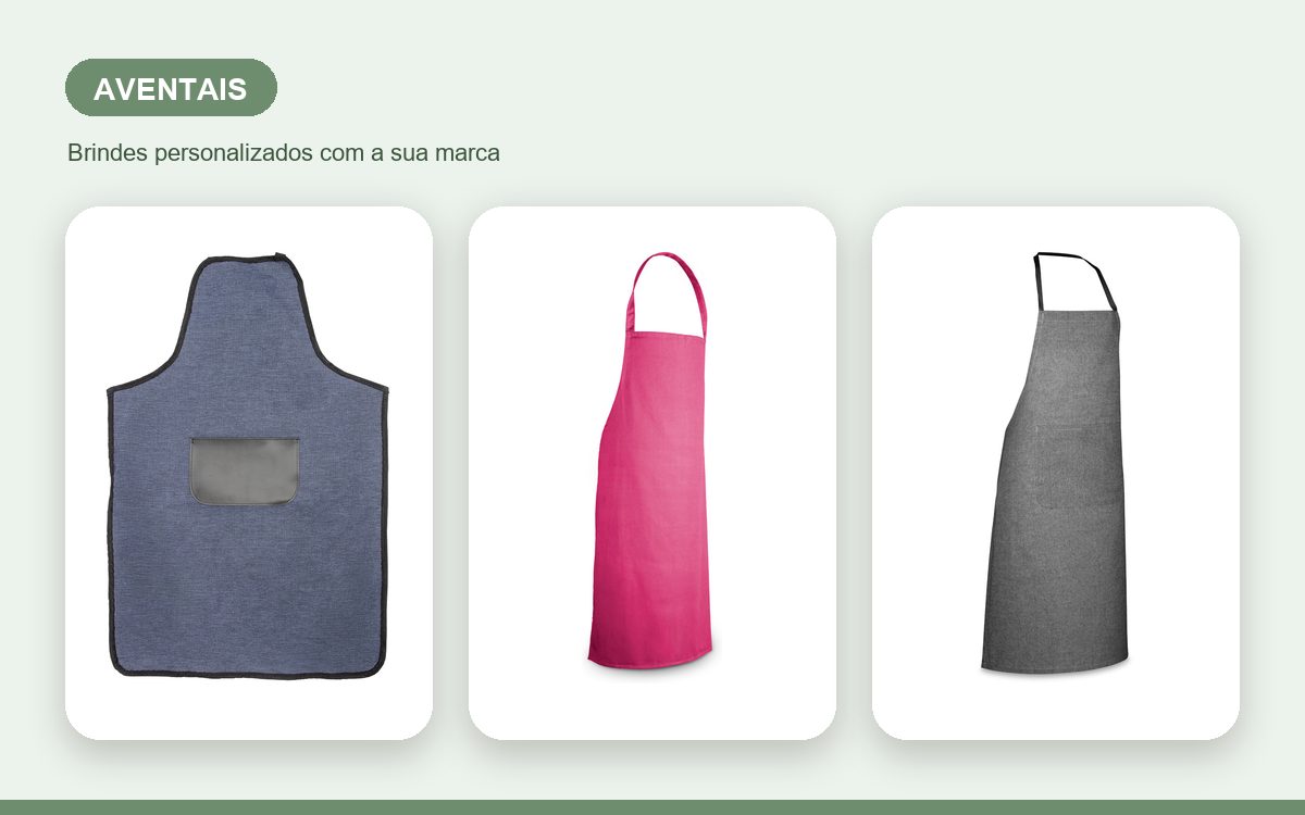 Brindes personalizados com a sua marca — Aventais personalizados para eventos e ações de marca