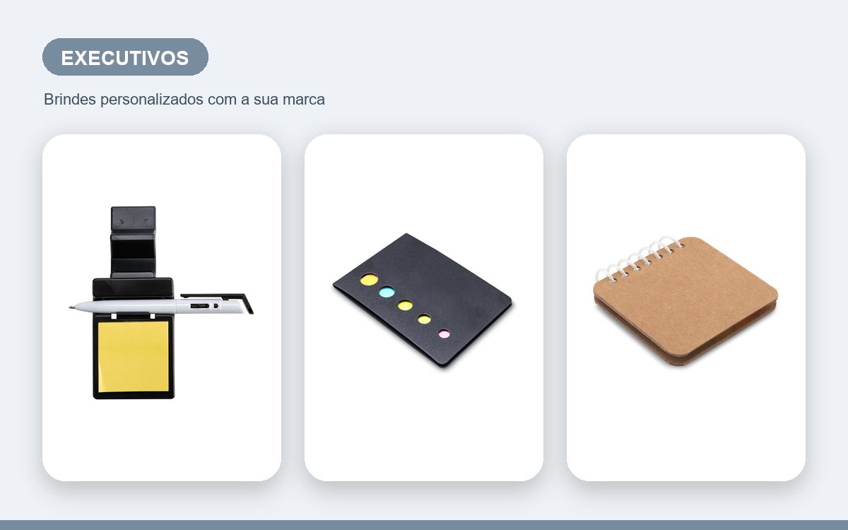 Brindes personalizados com a sua marca — Blocos de anotação personalizados de luxo para executivos