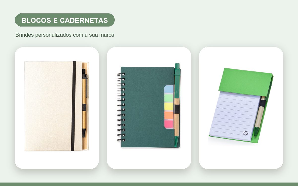 Brindes personalizados com a sua marca — Blocos e Cadernetas Personalizados: Guia de Brindes
