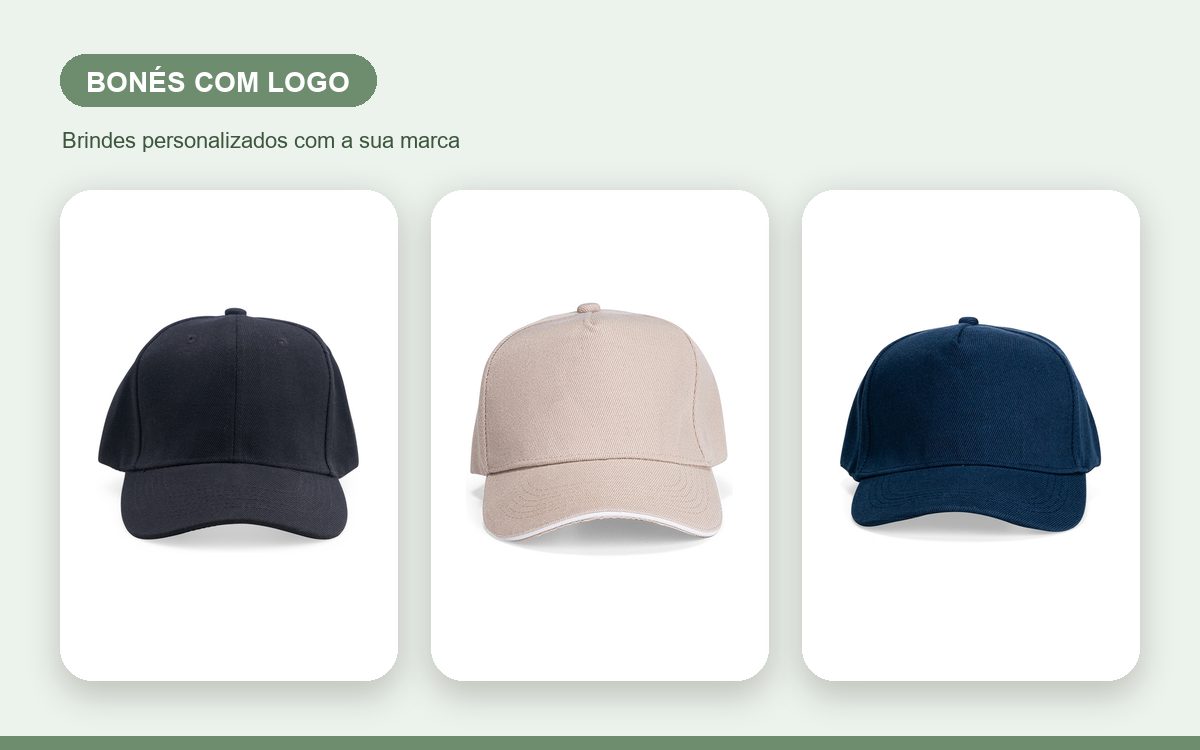 Brindes personalizados com a sua marca — Bonés Personalizados com Logo: Como Fica e Como Pedir