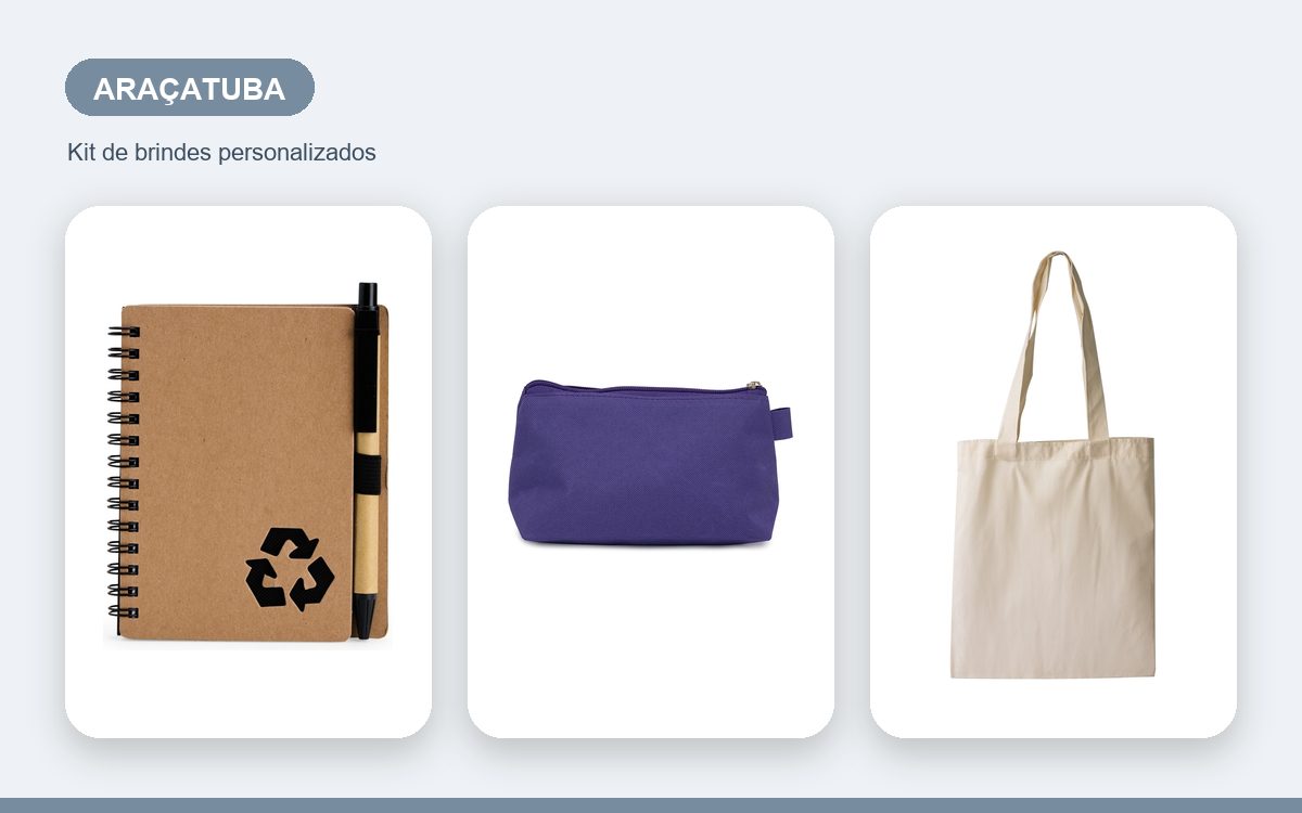 Brindes personalizados com a sua marca — Brindes Corporativos em Araçatuba: Kits para Empresas
