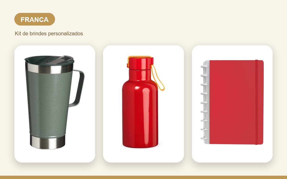 Brindes personalizados com a sua marca — Brindes Corporativos em Franca: Kits para Empresas