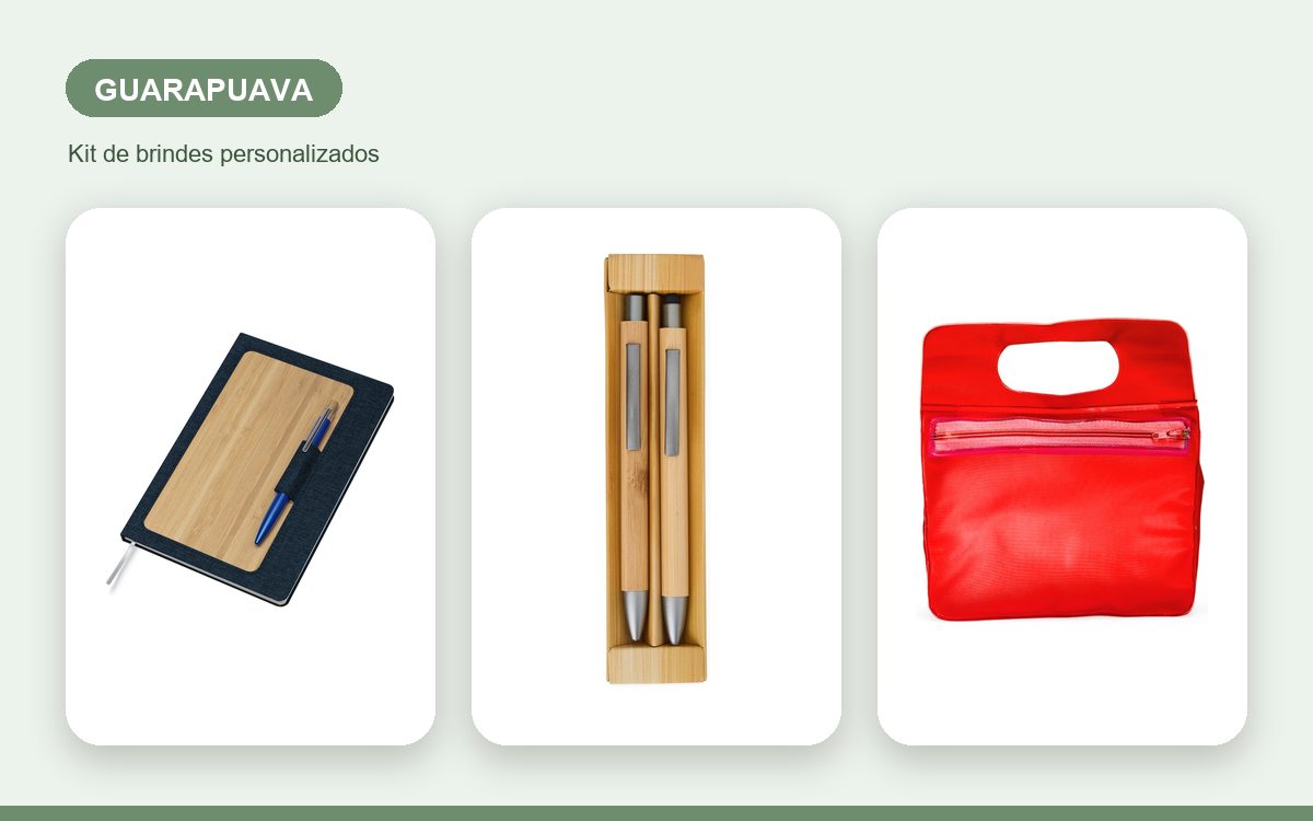 Brindes personalizados com a sua marca — Brindes corporativos em Guarapuava: kits e ações para empresas
