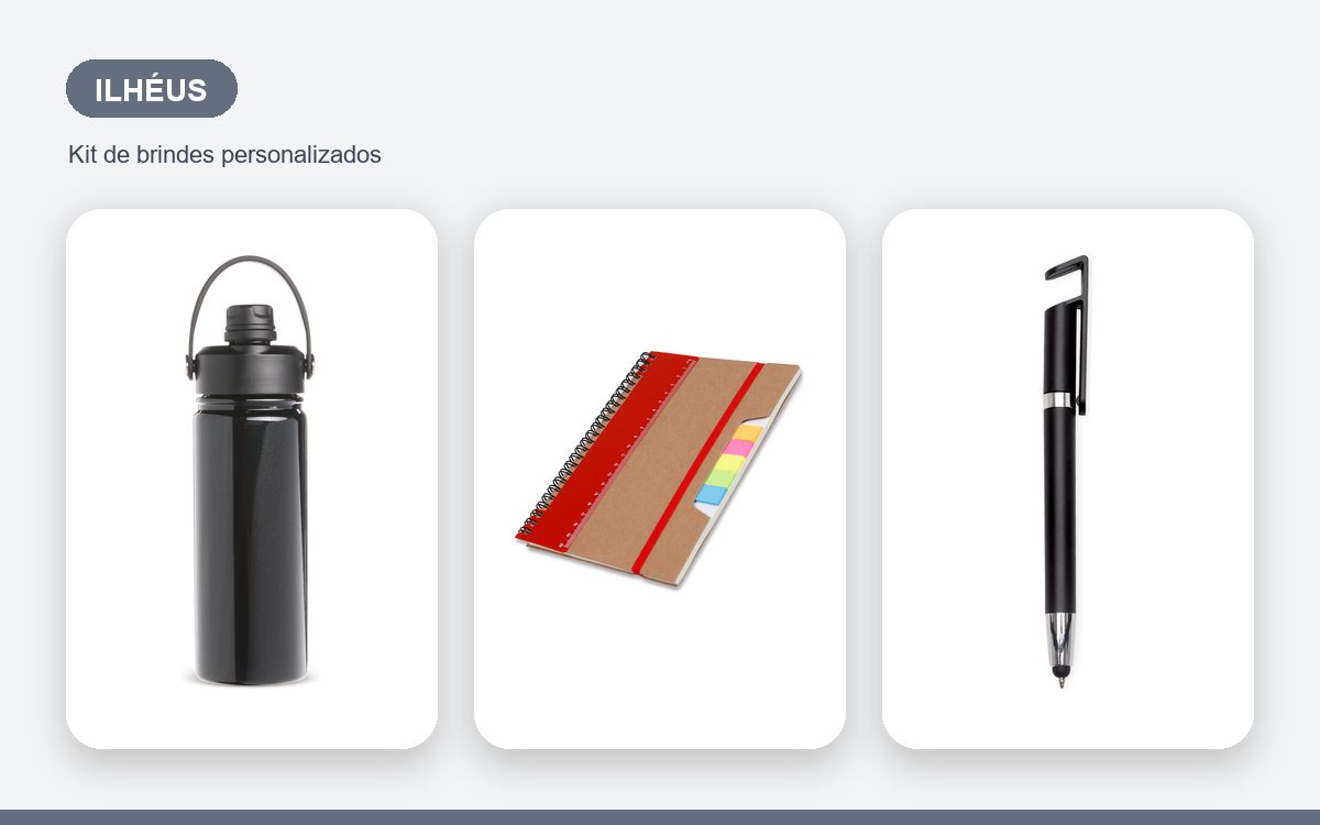 Brindes personalizados com a sua marca — Brindes Corporativos em Ilhéus: Kits para Empresas
