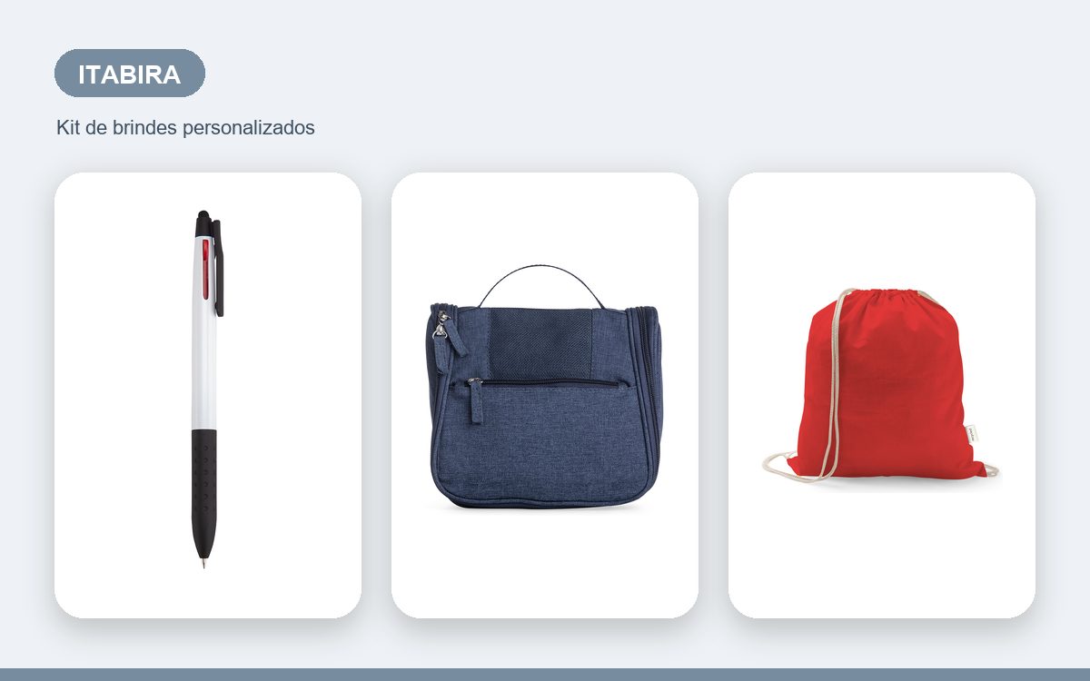 Brindes personalizados com a sua marca — Brindes Corporativos em Itabira: kits e ações para empresas da cidade