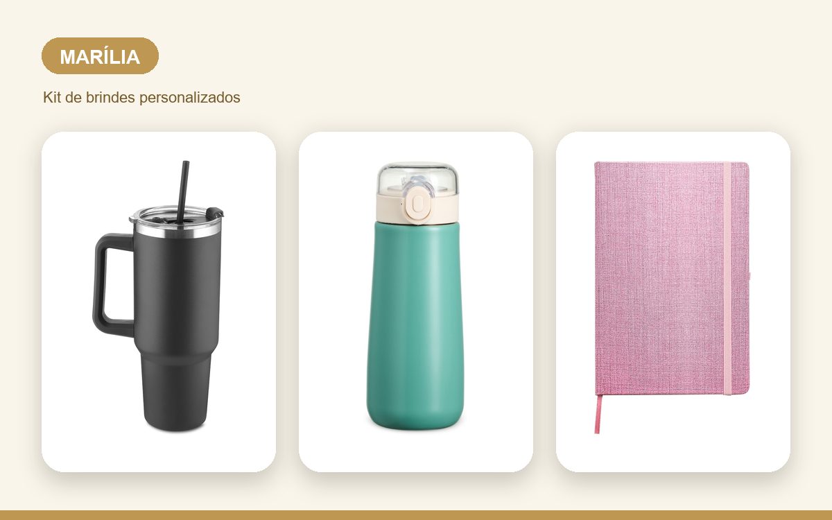 Brindes personalizados com a sua marca — Brindes Corporativos em Marília: Kits para Empresas