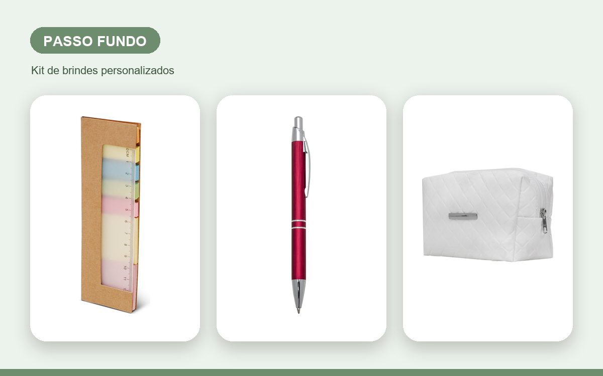 Brindes personalizados com a sua marca — Brindes Corporativos em Passo Fundo: Kits para Empresas