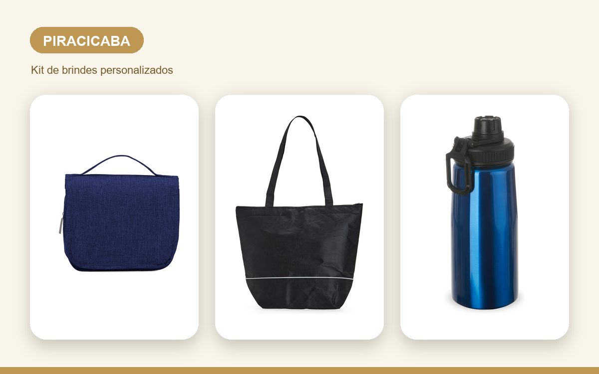 Brindes personalizados com a sua marca — Brindes Corporativos em Piracicaba: Kits para Ações