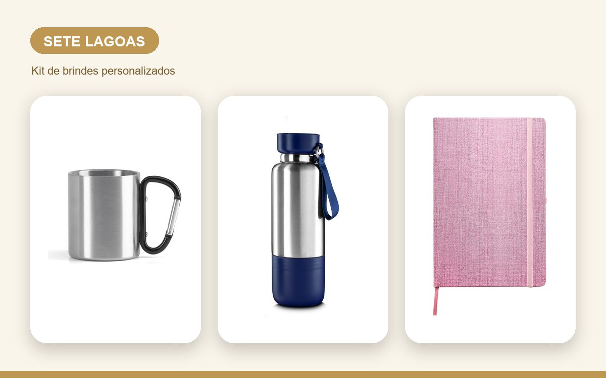 Brindes personalizados com a sua marca — Brindes corporativos em Sete Lagoas: kits e ações para empresas