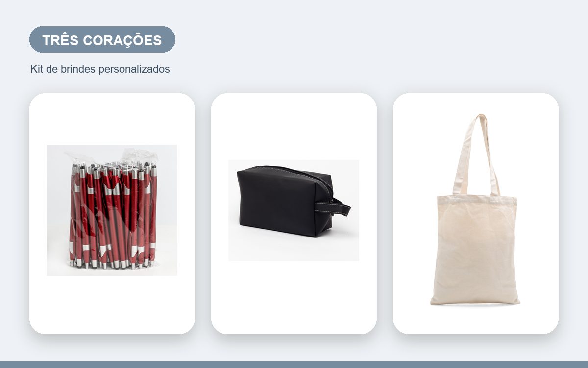 Brindes personalizados com a sua marca — Brindes Corporativos em Três Corações: kits e entrega