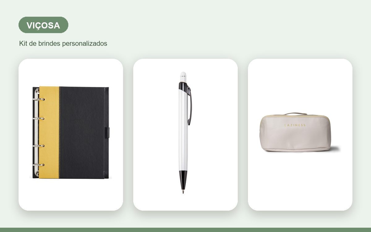 Brindes personalizados com a sua marca — Brindes corporativos em Viçosa: kits e ações para empresas