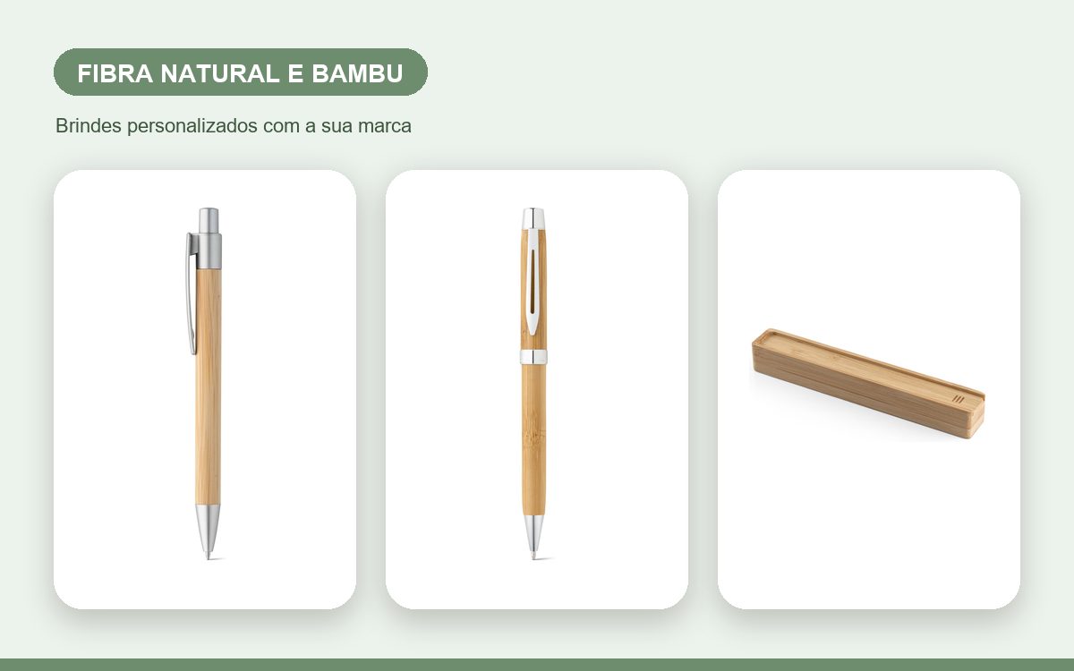 Brindes personalizados com a sua marca — Brindes de Fibra Natural e Bambu: Elegância Sustentável
