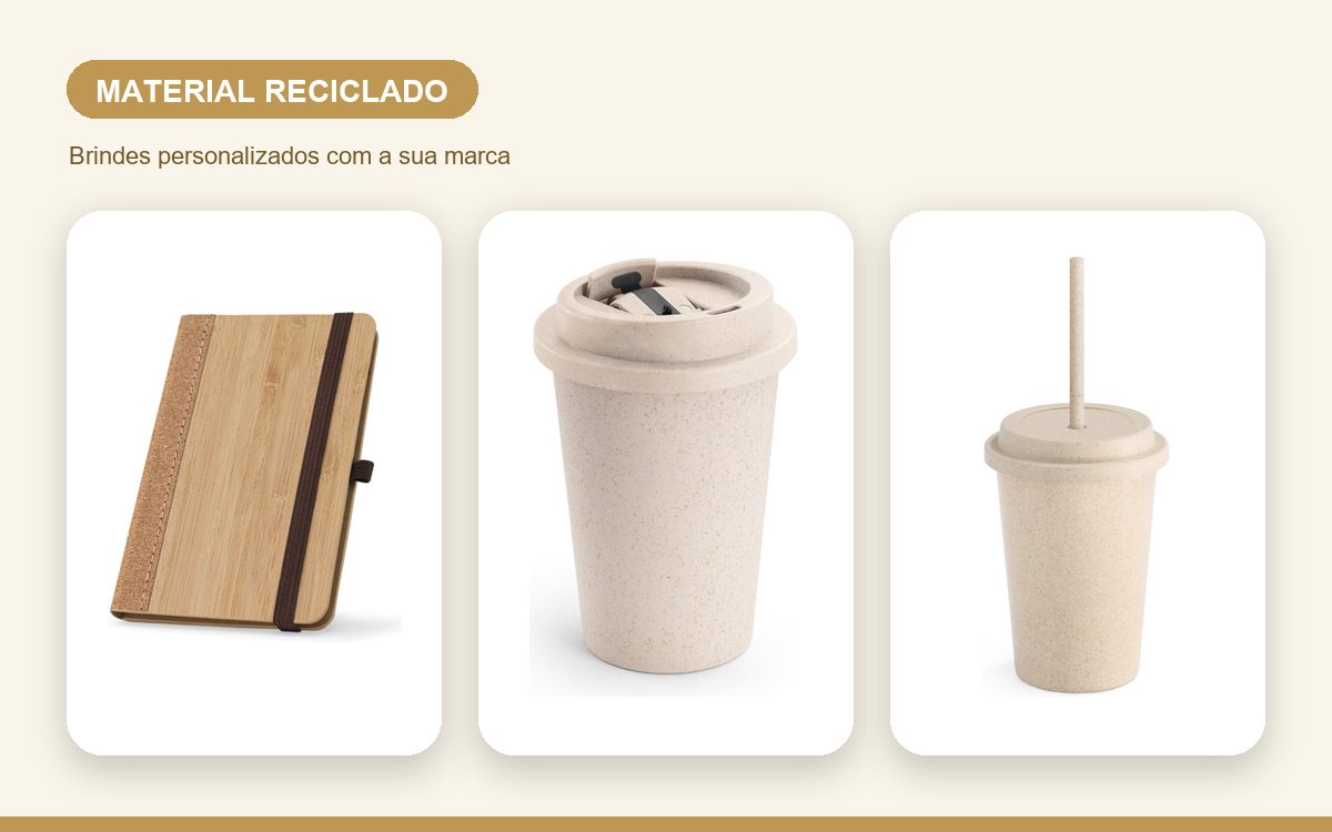 Brindes personalizados com a sua marca — Brindes de Material Reciclado: Marca Responsável e Consciente