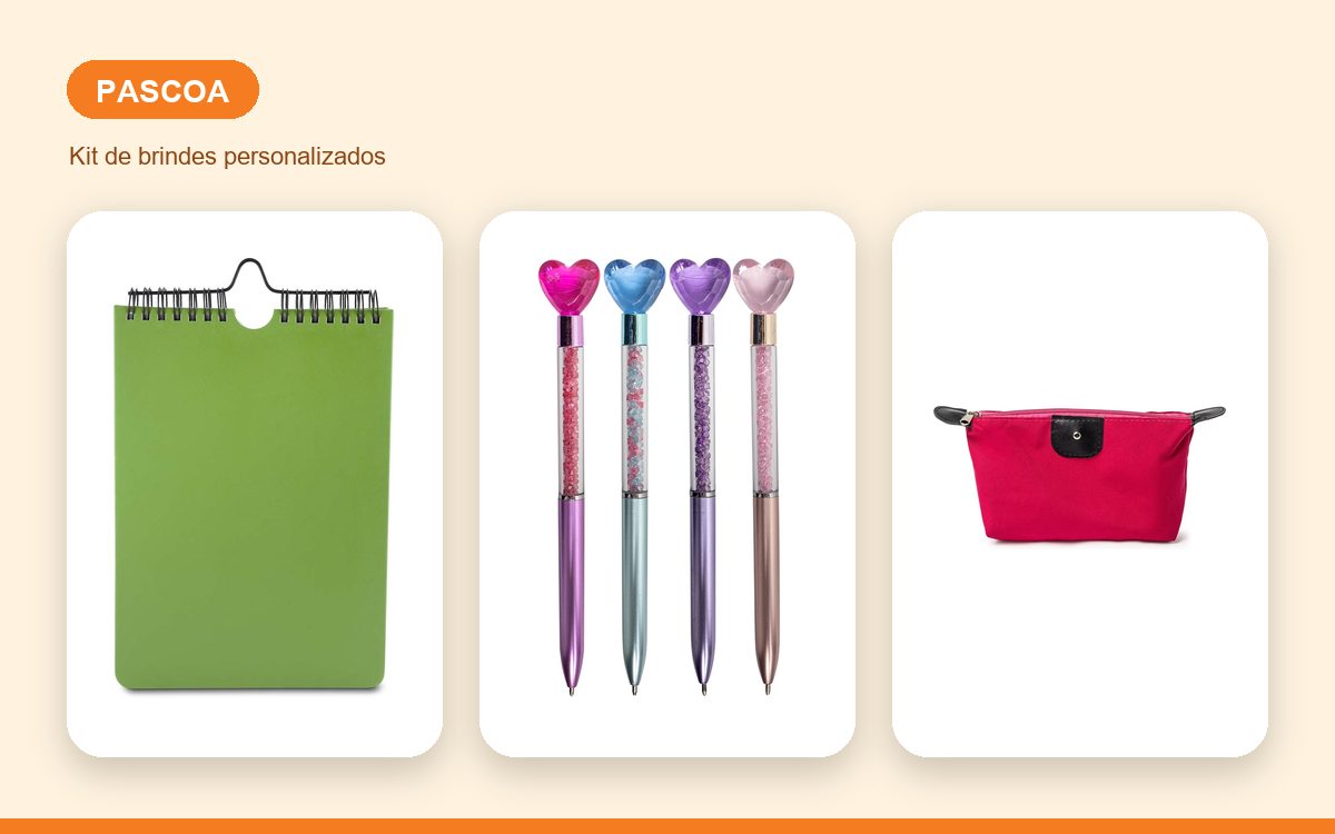 Kit de brindes personalizados — Brindes de Páscoa Corporativa para Clientes e Equipe