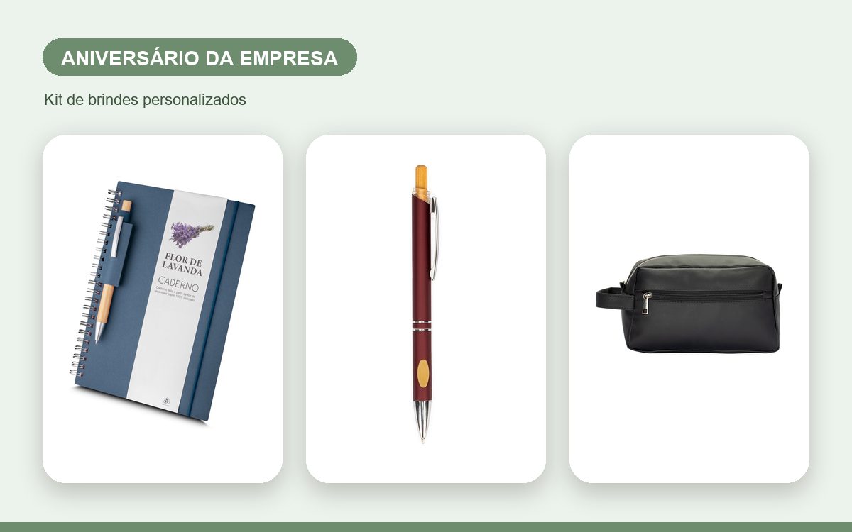 Kit de brindes personalizados — Brindes personalizados para o aniversário da empresa: celebre com estilo