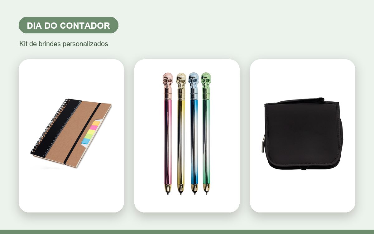 Kit de brindes personalizados — Brindes para o Dia do Contador: Utilidade e Organização