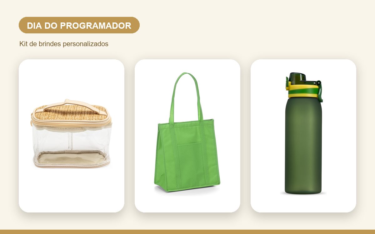 Kit de brindes personalizados — Dia do Programador: brindes personalizados para a equipe de TI