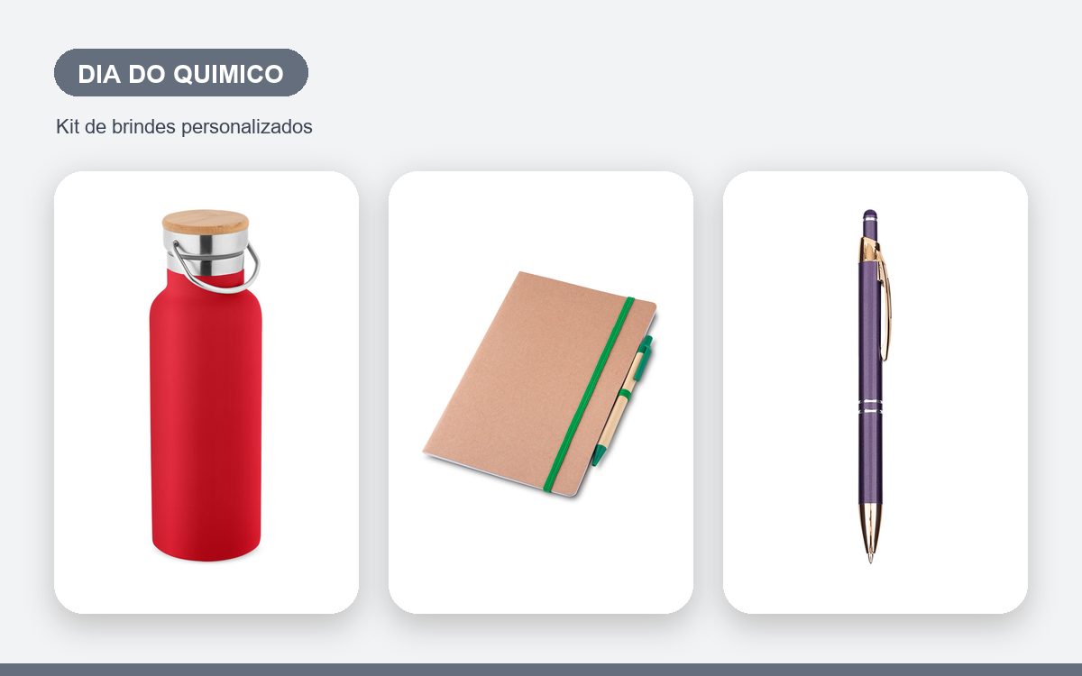 Kit de brindes personalizados — Brindes para o Dia do Químico: como homenagear a equipe