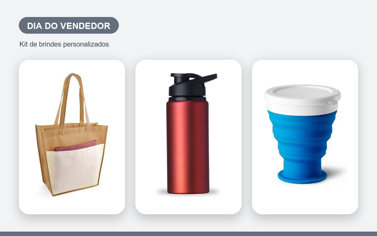 Kit de brindes personalizados — Brindes para o Dia do Vendedor: Motivação e Reconhecimento