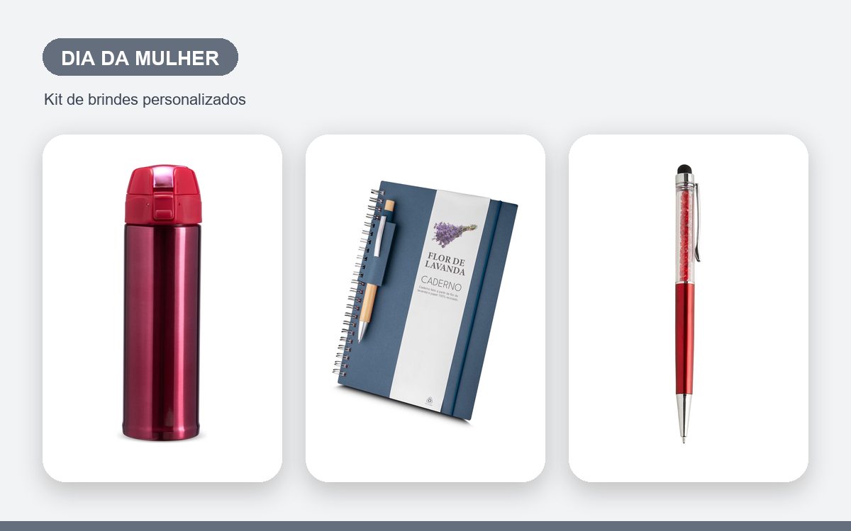Kit de brindes personalizados — Brindes para o Dia Internacional da Mulher
