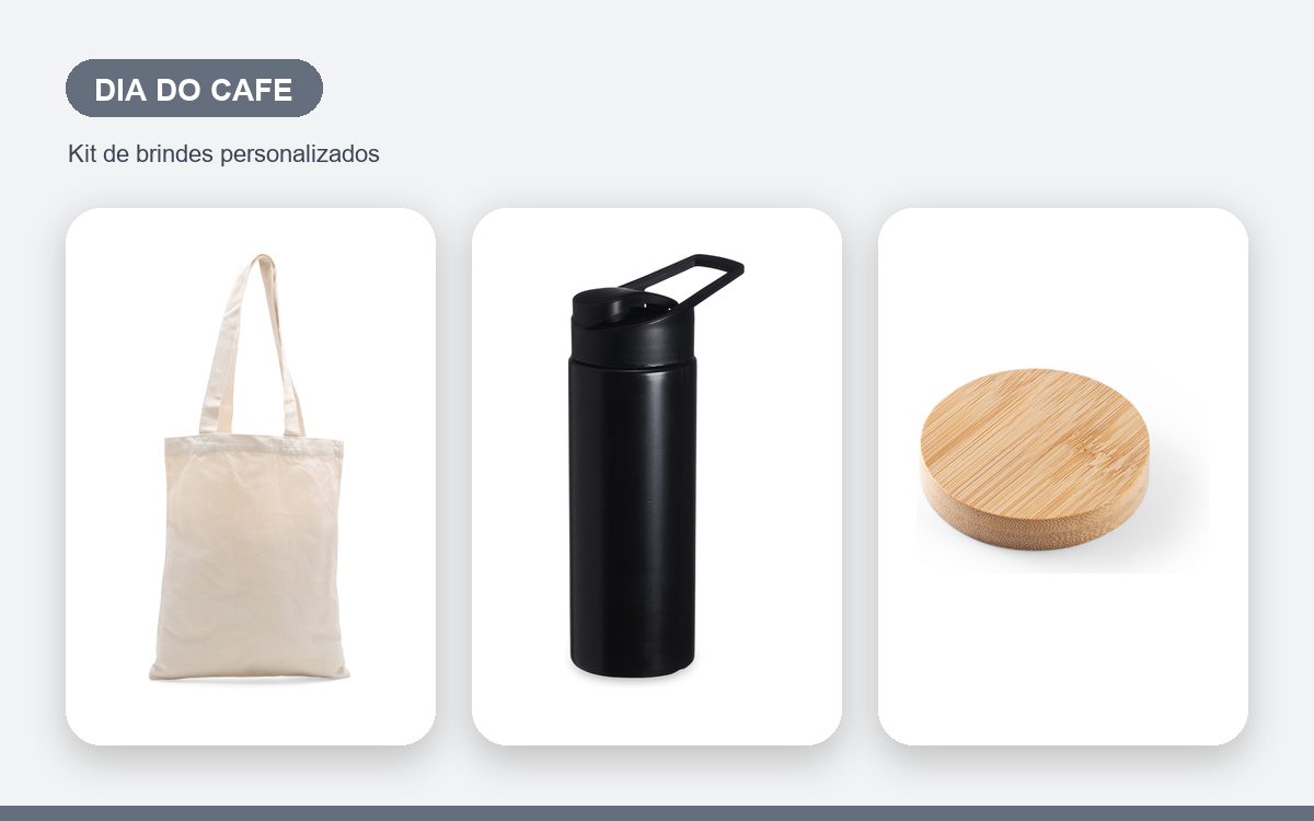 Kit de brindes personalizados — Brindes para o Dia Internacional do Café: Aroma de Marca