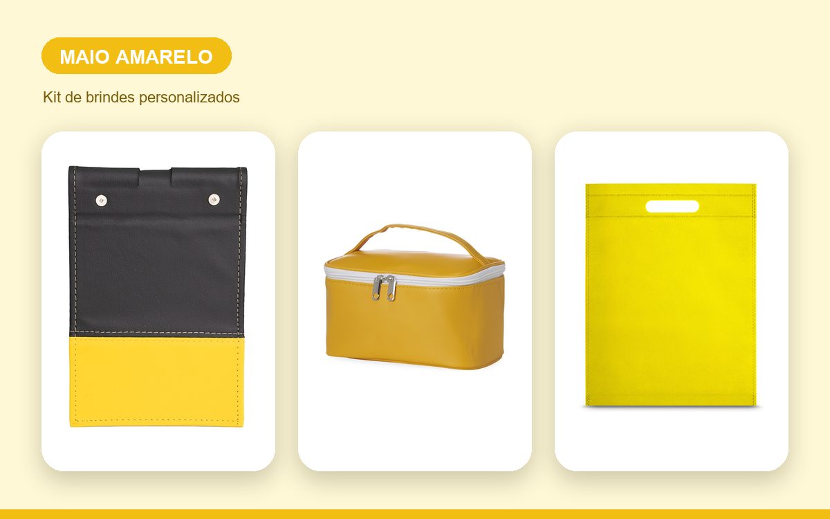Kit de brindes personalizados — Brindes para o Maio Amarelo: Segurança no Trânsito