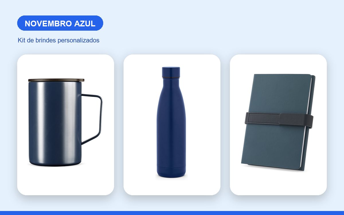 Kit de brindes personalizados — Brindes personalizados para o Novembro Azul nas empresas