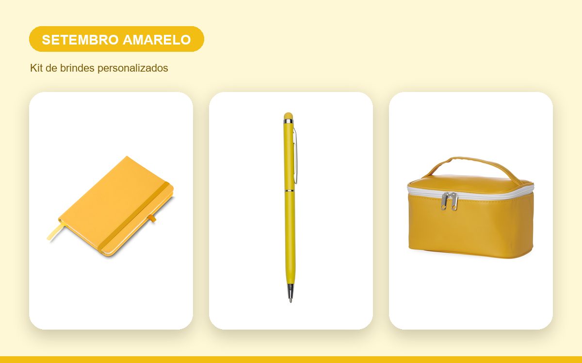 Kit de brindes personalizados — Brindes para o Setembro Amarelo: ideias para empresas