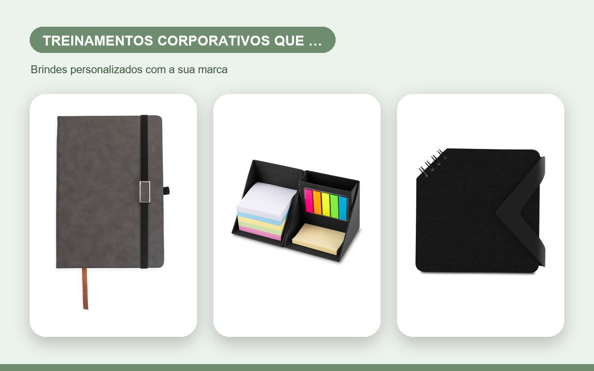 Brindes personalizados com a sua marca — Brindes para Treinamentos Corporativos que Engajam