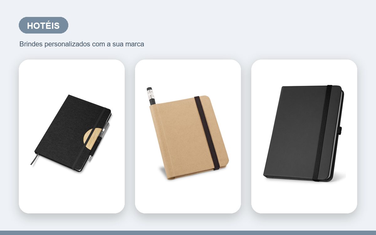 Brindes personalizados com a sua marca — Cadernos personalizados para hotéis e pousadas