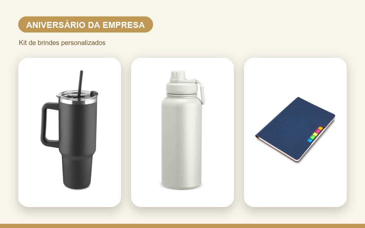 Kit de brindes personalizados — Cadernos personalizados para o aniversário da empresa