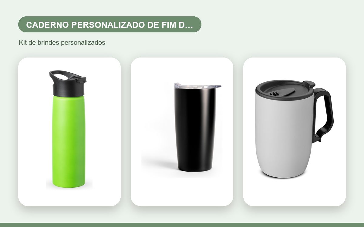 Kit de brindes personalizados — Caderno Personalizado de Fim de Ano para Presentear Equipes